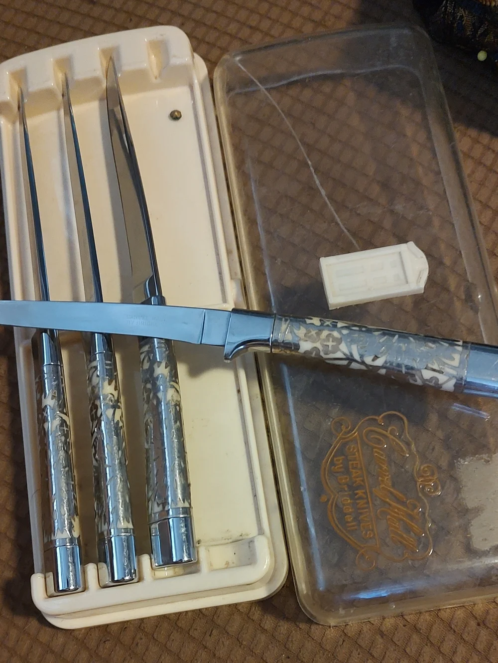 Vintage Floral Handle Steak Knives - Set of 4
